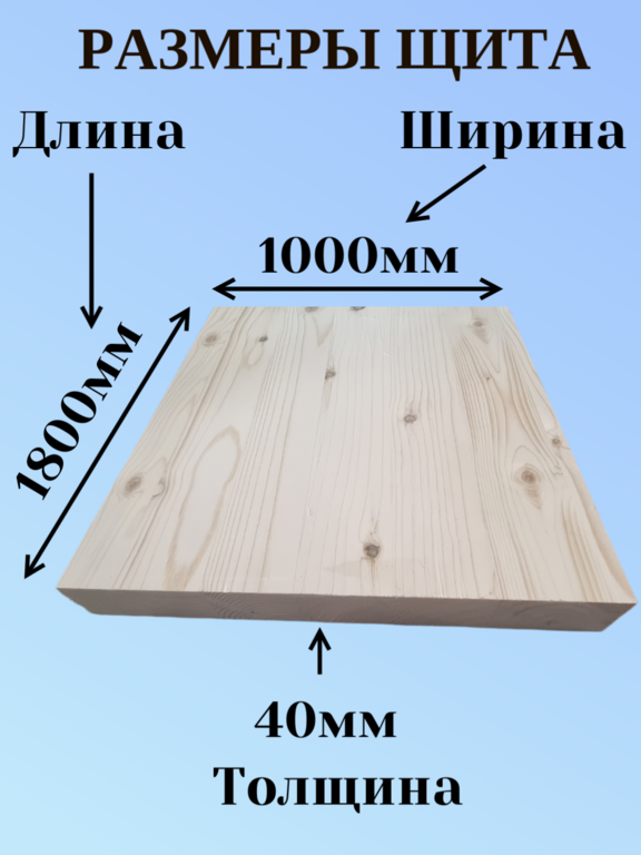 Мебельный щит из Хвои Сорт АВ 1800мм/1000мм/40мм  