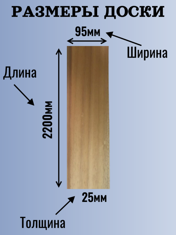 Доска на полок из Африканского Абаша Термо 2.2 м