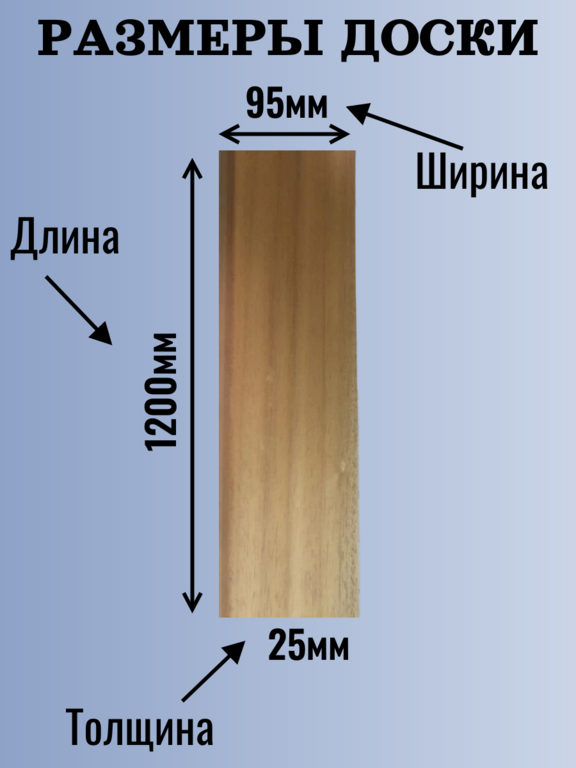 Доска на полок из Африканского Абаша Термо 1.2 м  